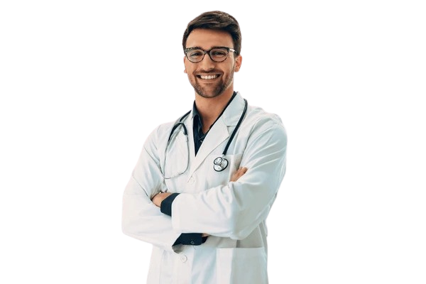 Medical professional using digital technology
